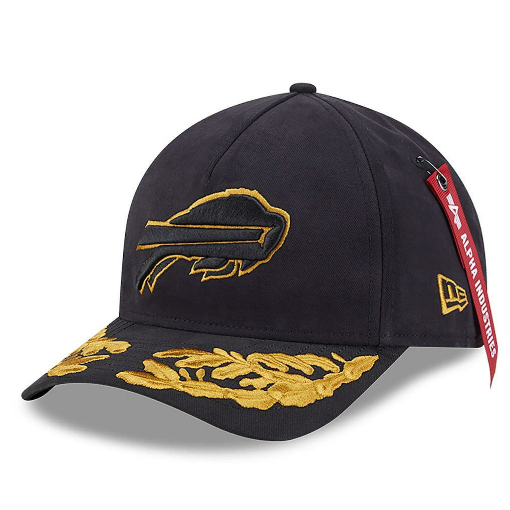 Buffalo Bills New Era x Alpha Industries A-Frame 9FORTY Adjustable Hat - Black Hats