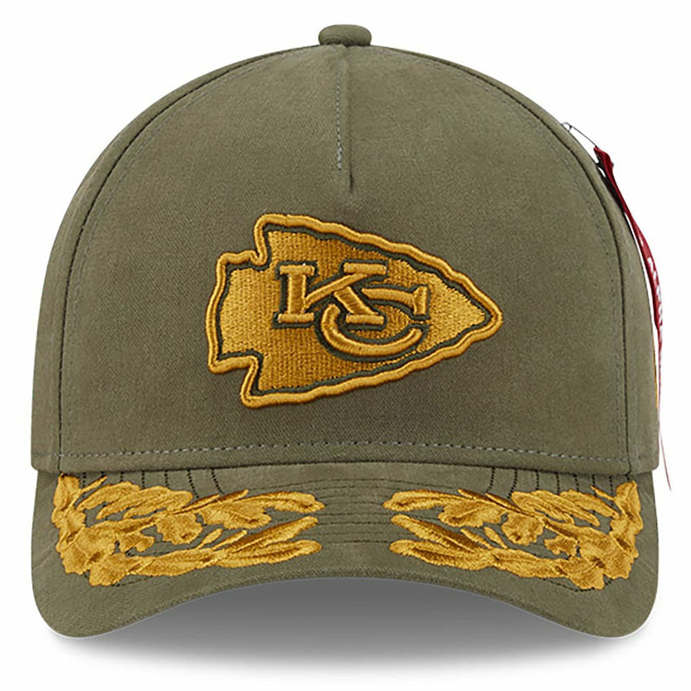 Kansas City Chiefs New Era x Alpha Industries A-Frame 9FORTY Adjustable Hat - Olive Hats