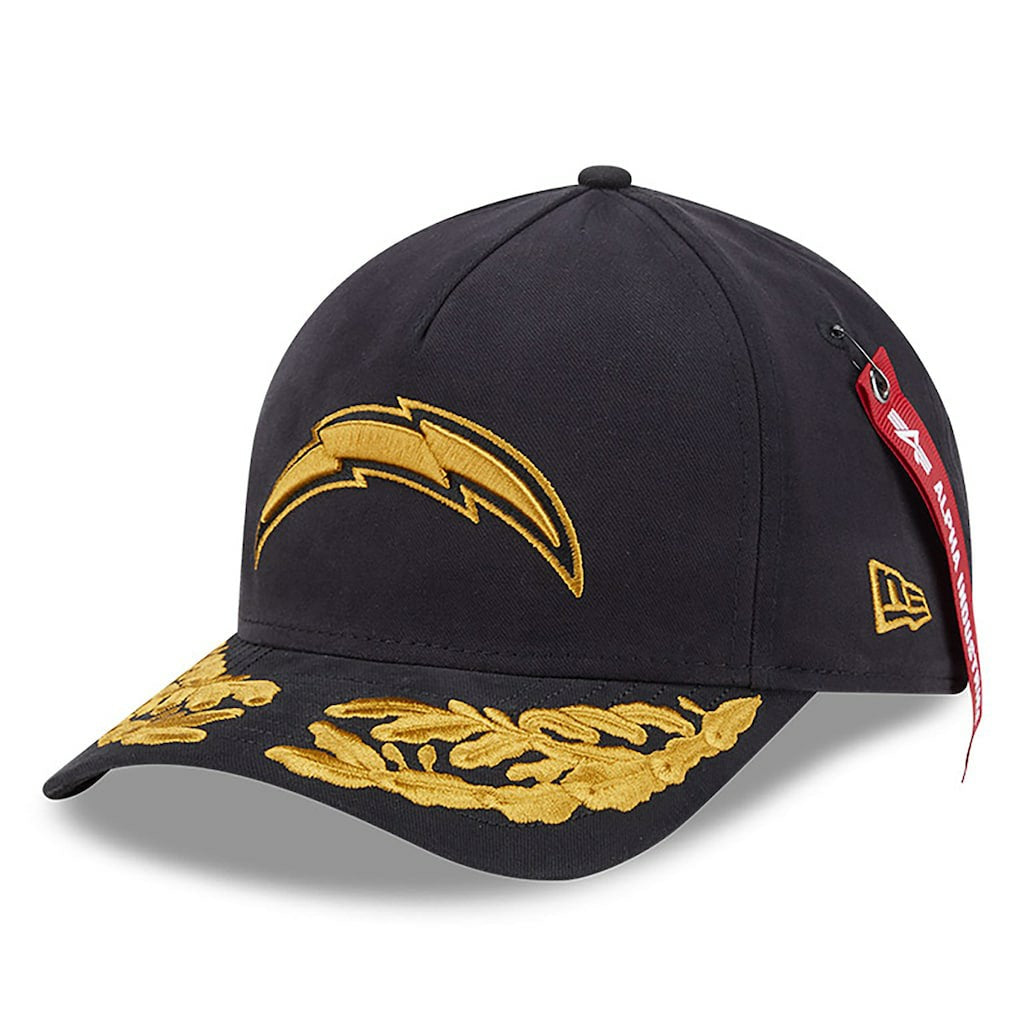 Los Angeles Chargers New Era x Alpha Industries A-Frame 9FORTY Adjustable Hat - Black Hats