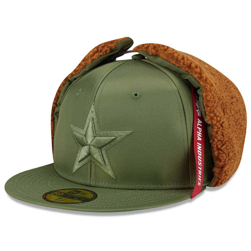 Dallas Cowboys New Era x Alpha Industries Dog Ears 59FIFTY Fitted Hat - Olive Hats
