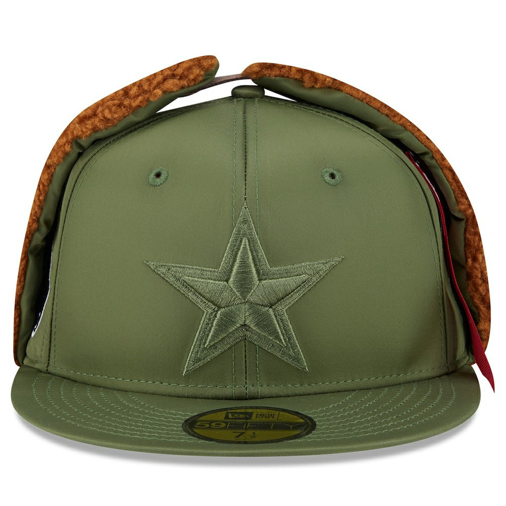 Dallas Cowboys New Era x Alpha Industries Dog Ears 59FIFTY Fitted Hat - Olive Hats