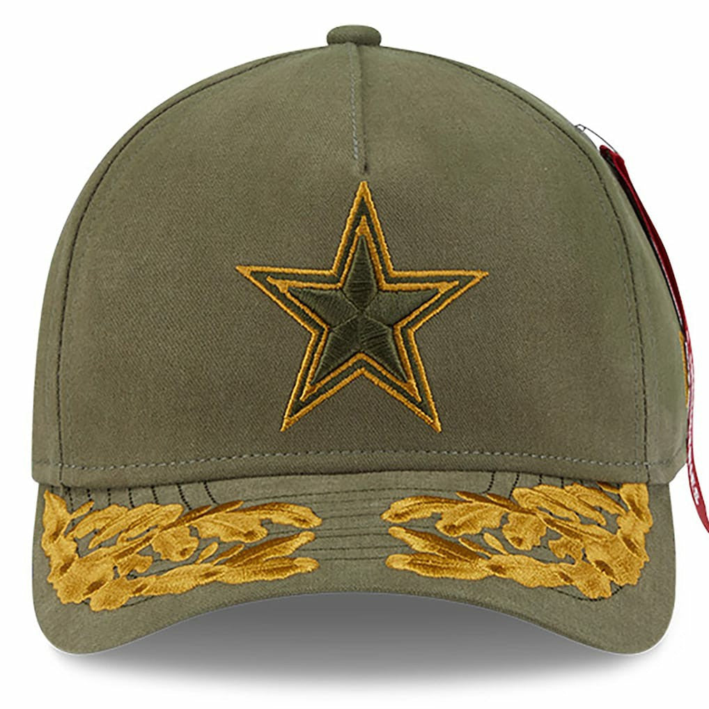 Dallas Cowboys New Era x Alpha Industries A-Frame 9FORTY Adjustable Hat - Olive Hats