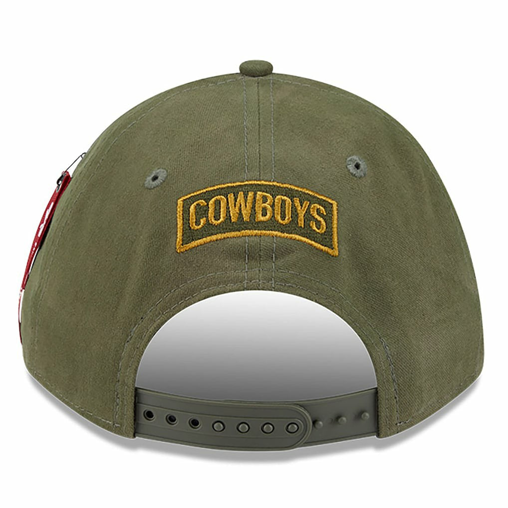 Dallas Cowboys New Era x Alpha Industries A-Frame 9FORTY Adjustable Hat - Olive Hats