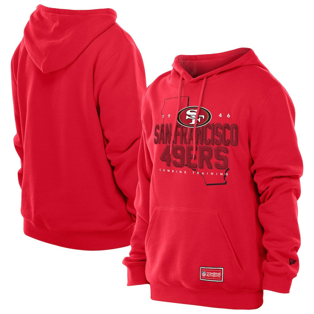 San Francisco 49ers New Era Combine Authentic Local State Throwback Hoodie - Scarlet Hoodies