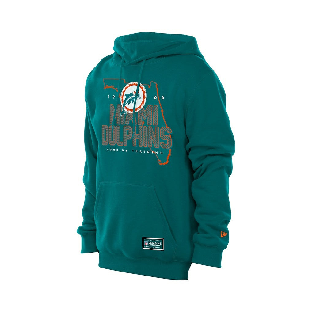 Miami Dolphins New Era Combine Authentic Local State Throwback Hoodie - Aqua Hoodies