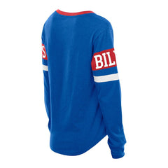 Buffalo Bills New Era Women's Plus Size Throwback Lace-Up Long Sleeve T-Shirt - Blue T-shirts