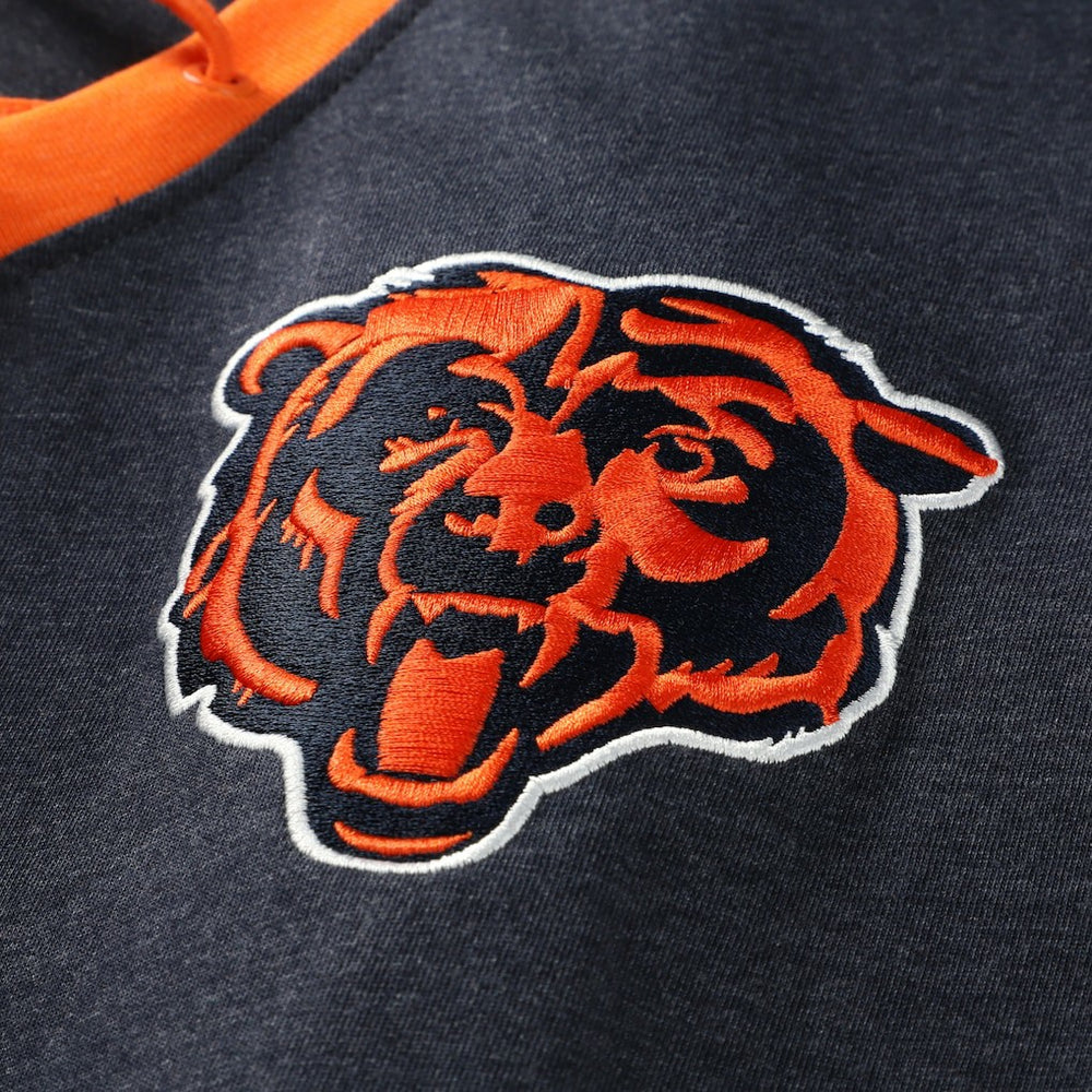 Chicago Bears New Era Women's Plus Size Throwback Lace-Up Long Sleeve T-Shirt - Navy T-shirts