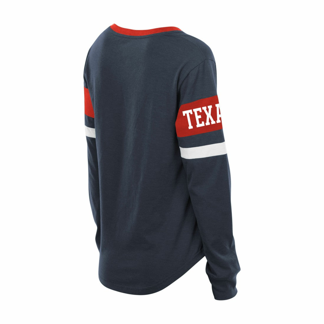 Houston Texans New Era Women's Plus Size Throwback Lace-Up Long Sleeve T-Shirt - Navy T-shirts
