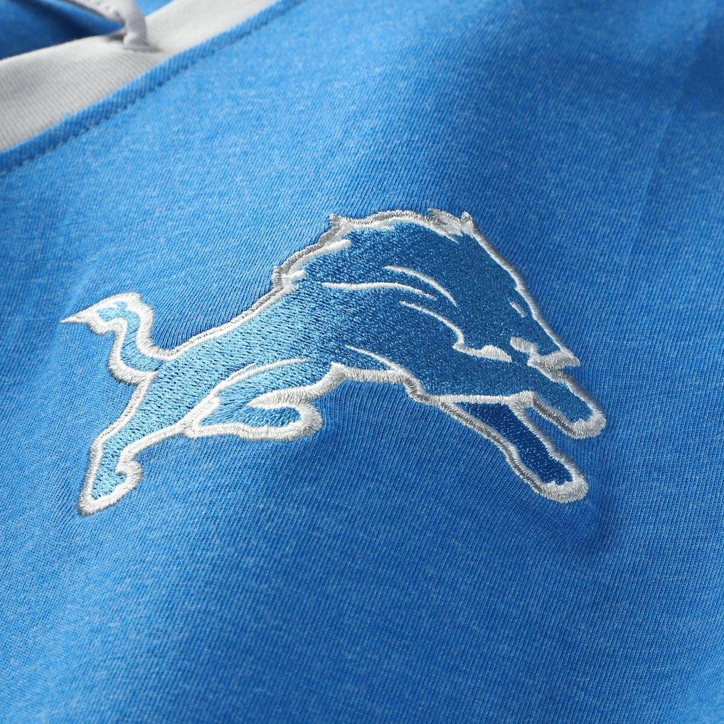 Detroit Lions New Era Women's Plus Size Throwback Lace-Up Long Sleeve T-Shirt - Blue T-shirts