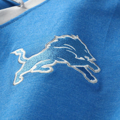 Detroit Lions New Era Women's Plus Size Throwback Lace-Up Long Sleeve T-Shirt - Blue T-shirts