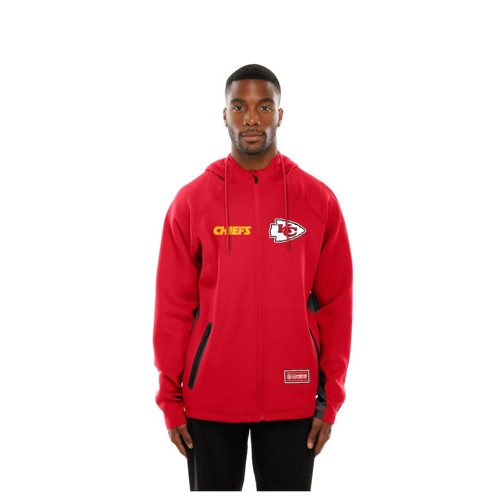 Kansas City Chiefs New Era Combine Authentic Raglan Scuba Full-Zip Hoodie - Red Hoodies