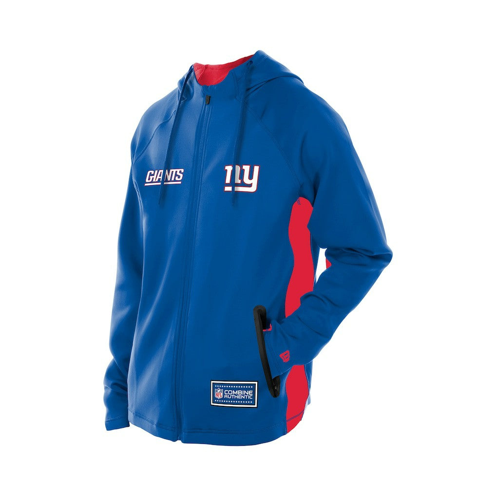 New York Giants New Era Combine Authentic Raglan Scuba Full-Zip Hoodie - Royal Hoodies