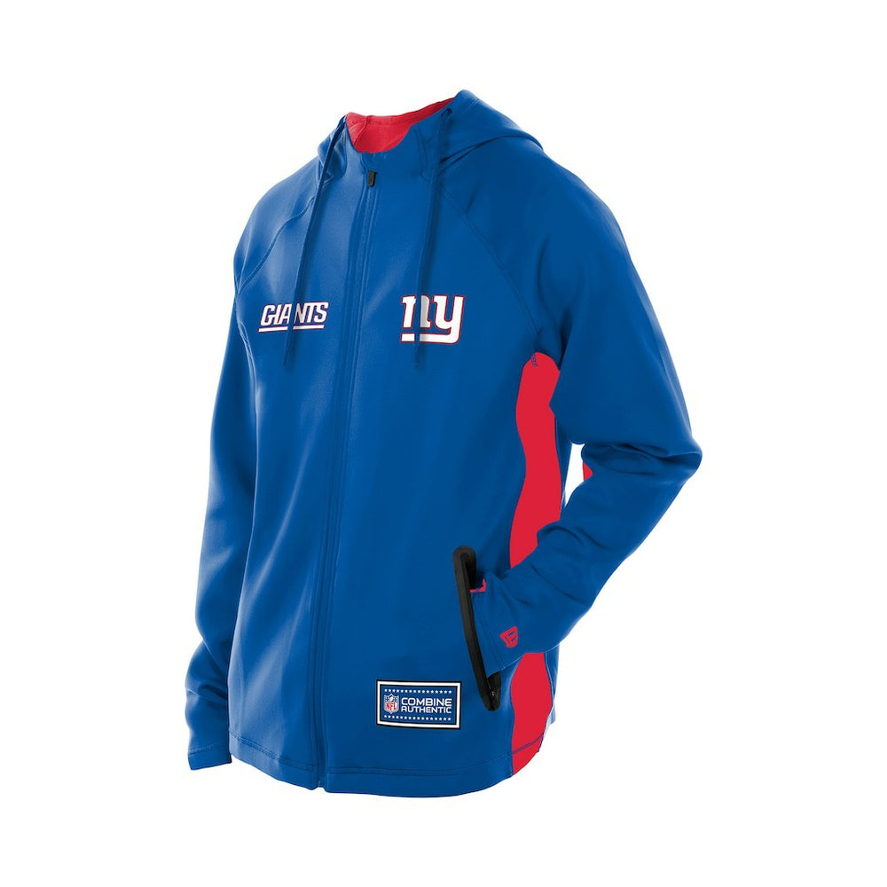 New York Giants New Era Combine Authentic Raglan Scuba Full-Zip Hoodie - Royal Hoodies