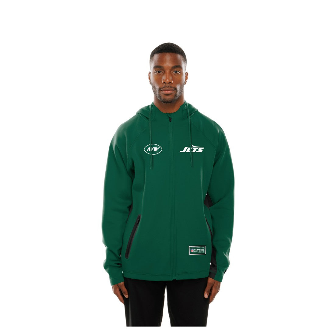 New York Jets New Era Combine Authentic Raglan Scuba Full-Zip Hoodie - Green Hoodies