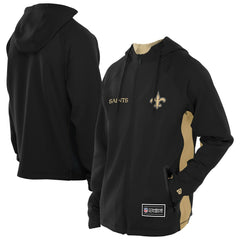 New Orleans Saints New Era Combine Authentic Raglan Scuba Full-Zip Hoodie - Black Hoodies