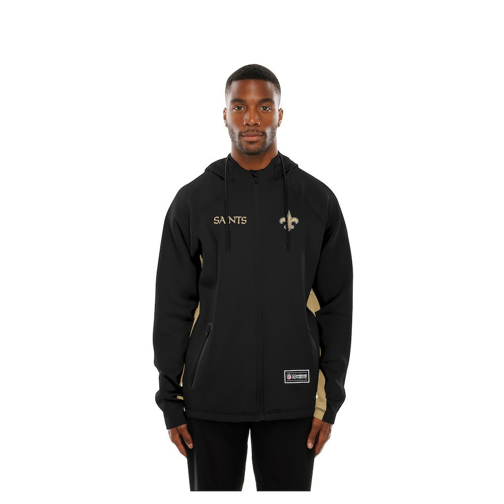 New Orleans Saints New Era Combine Authentic Raglan Scuba Full-Zip Hoodie - Black Hoodies