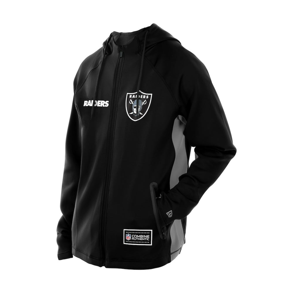 Las Vegas Raiders New Era Combine Authentic Raglan Scuba Full-Zip Hoodie - Black Hoodies