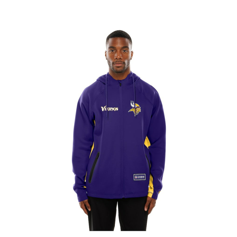 Minnesota Vikings New Era Combine Authentic Raglan Scuba Full-Zip Hoodie - Purple Hoodies