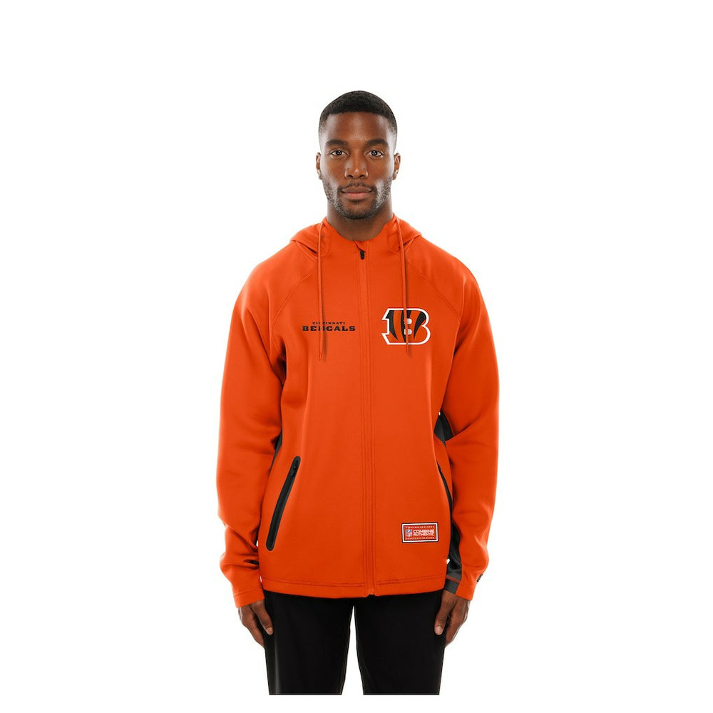 Cincinnati Bengals New Era Combine Authentic Raglan Scuba Full-Zip Hoodie - Orange Hoodies