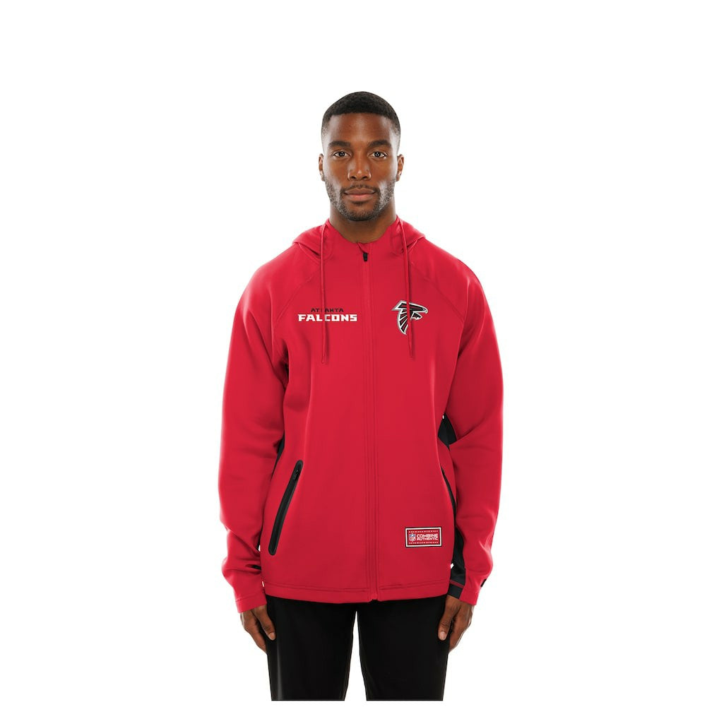Atlanta Falcons New Era Combine Authentic Raglan Scuba Full-Zip Hoodie - Red Hoodies