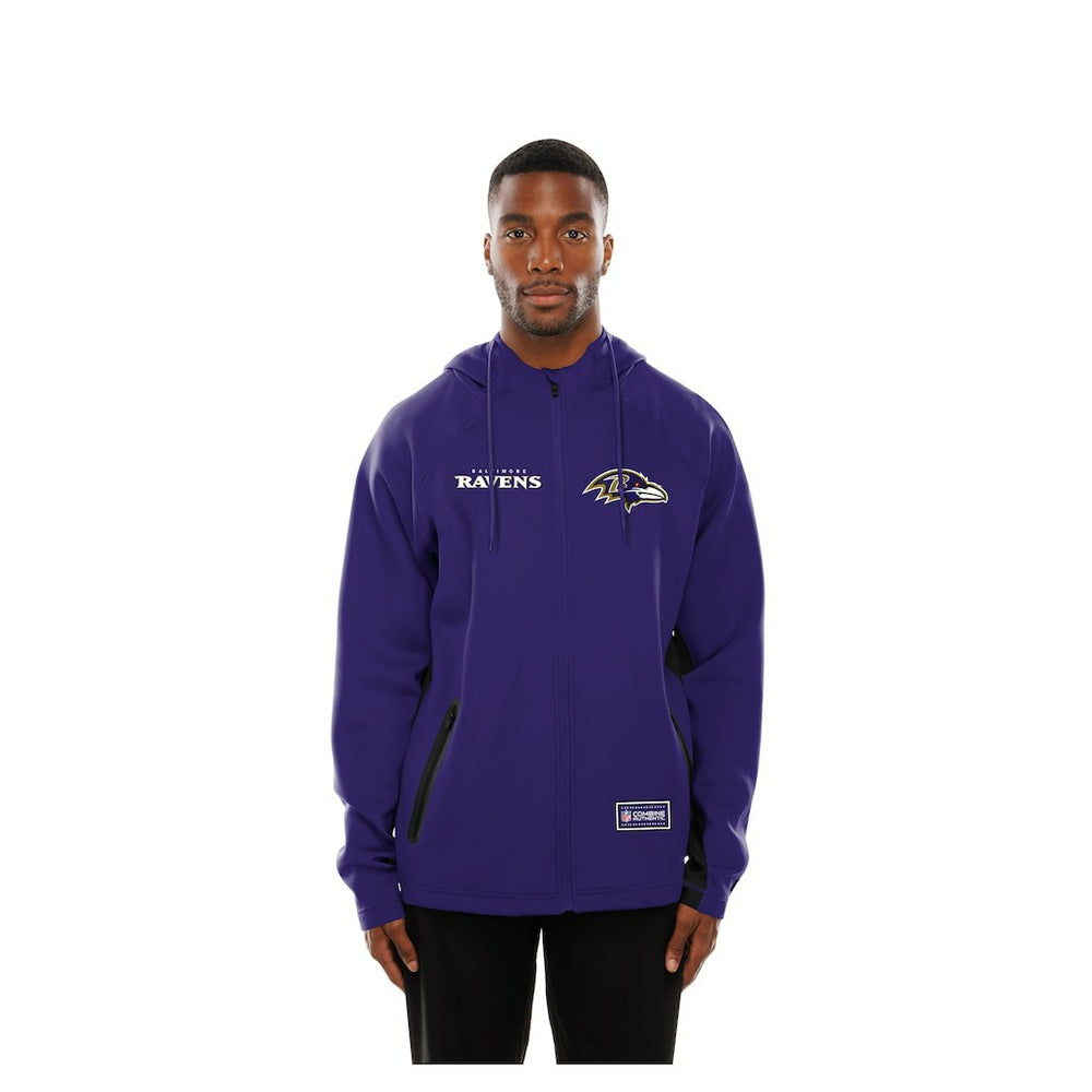 Baltimore Ravens New Era Combine Authentic Raglan Scuba Full-Zip Hoodie - Purple Hoodies