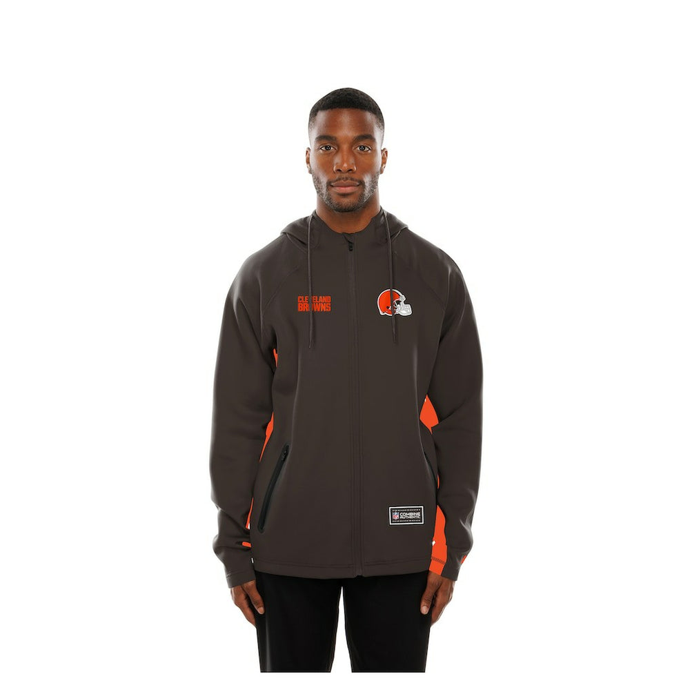 Cleveland Browns New Era Combine Authentic Raglan Scuba Full-Zip Hoodie - Brown Hoodies