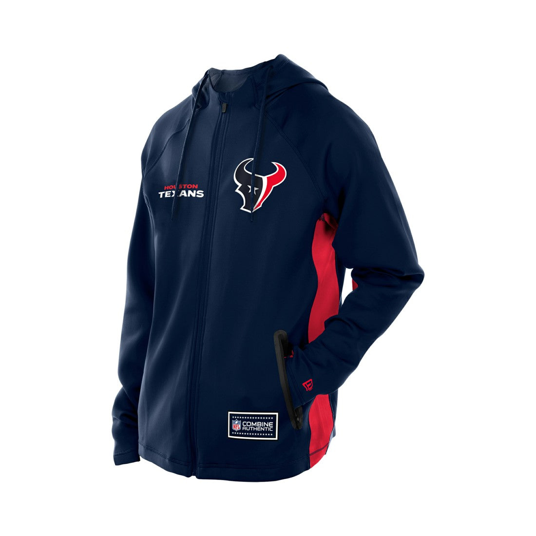 Houston Texans New Era Combine Authentic Raglan Scuba Full-Zip Hoodie - Navy Hoodies
