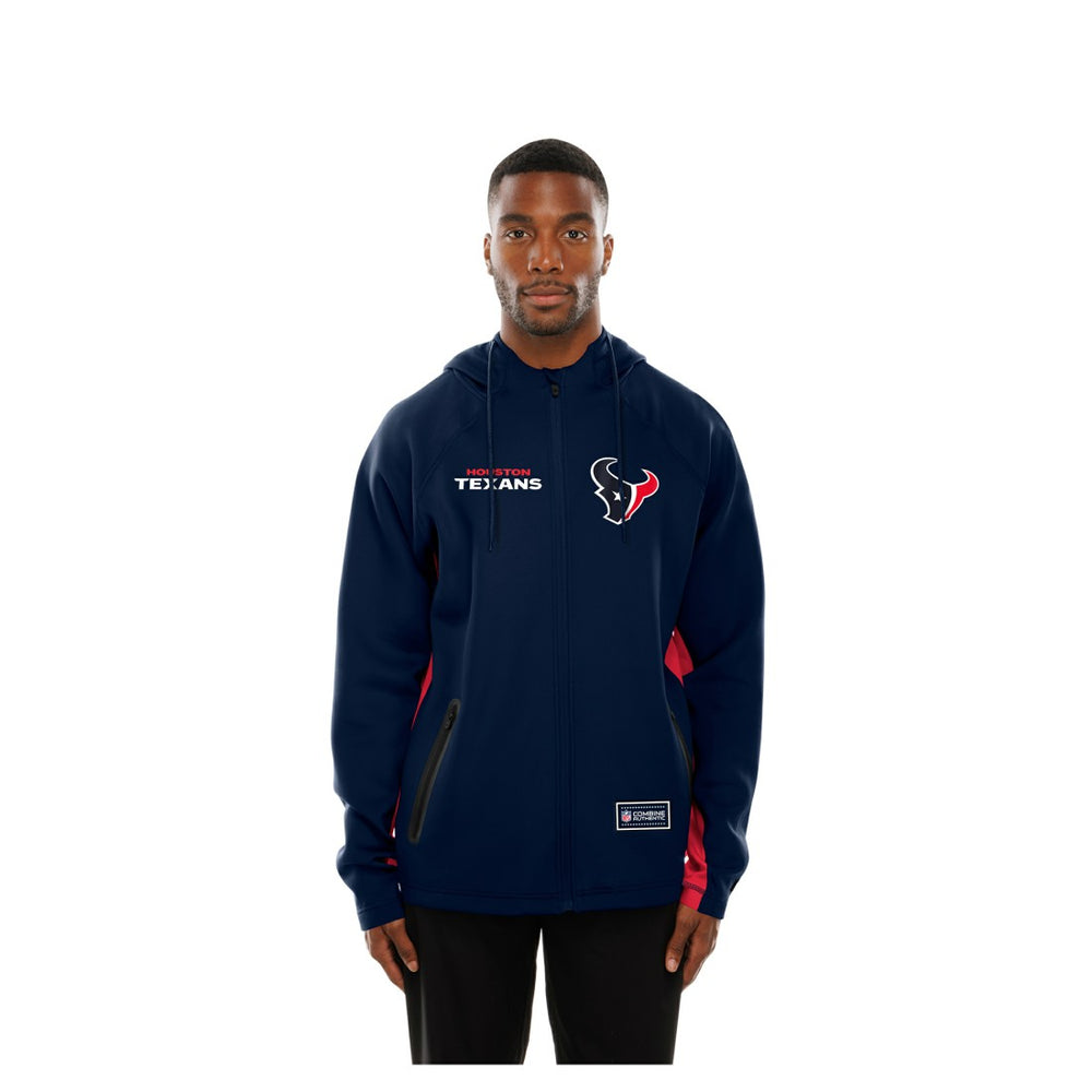 Houston Texans New Era Combine Authentic Raglan Scuba Full-Zip Hoodie - Navy Hoodies