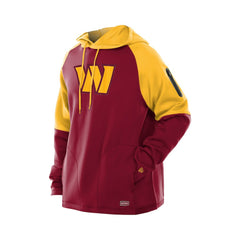 Washington Commanders New Era Combine Authentic Color Block Raglan Pullover Hoodie - Burgundy Hoodies