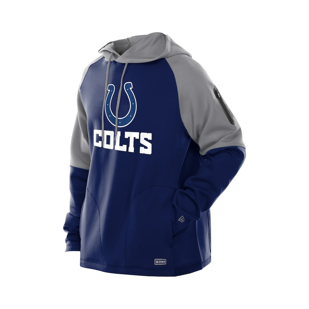 Indianapolis Colts New Era Combine Authentic Color Block Raglan Pullover Hoodie - Royal Hoodies