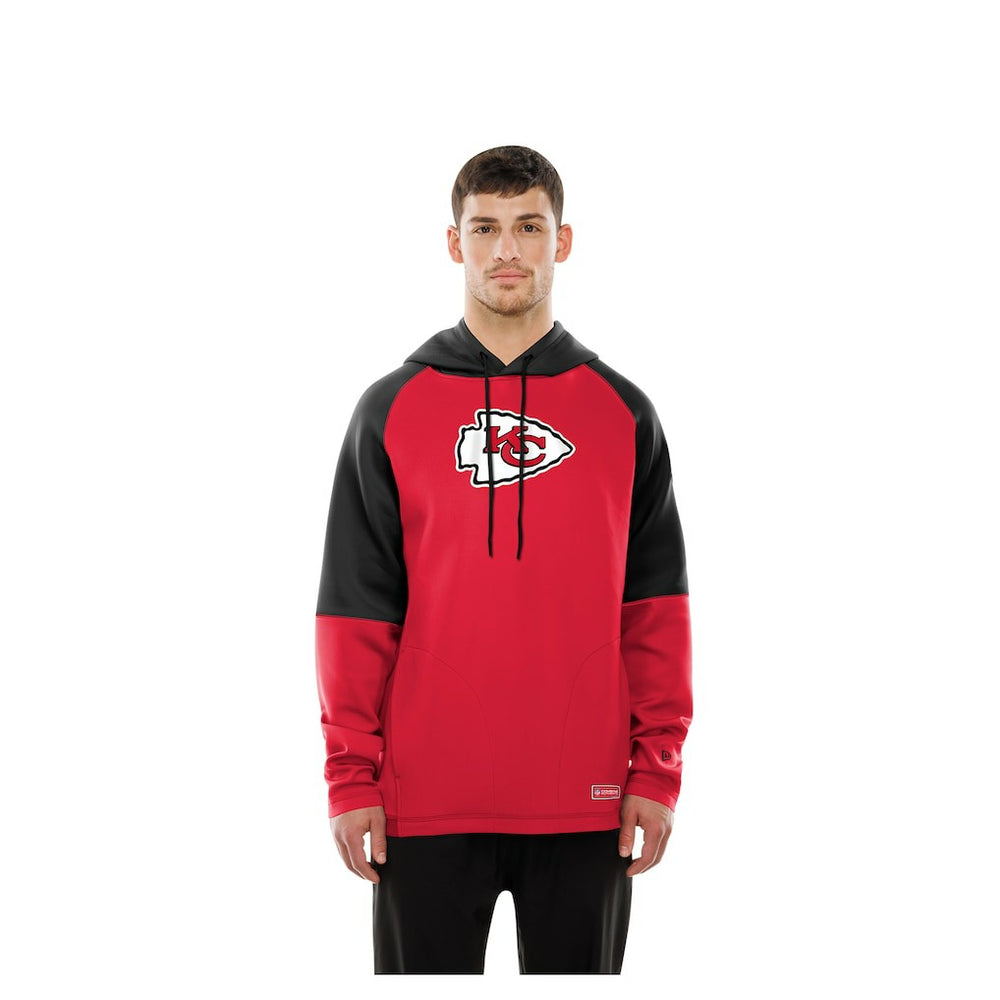 Kansas City Chiefs New Era Combine Authentic Color Block Raglan Pullover Hoodie - Red Hoodies
