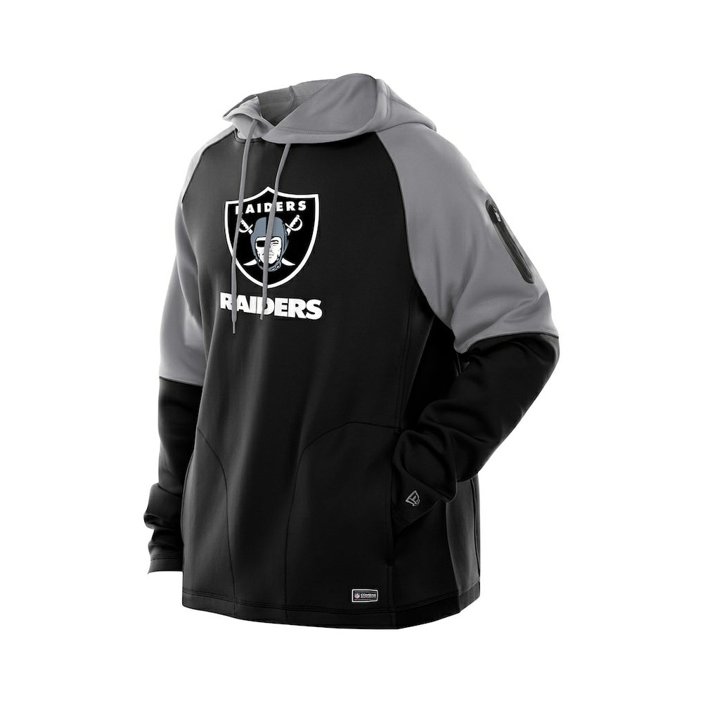 Las Vegas Raiders New Era Combine Authentic Color Block Raglan Pullover Hoodie - Black Hoodies