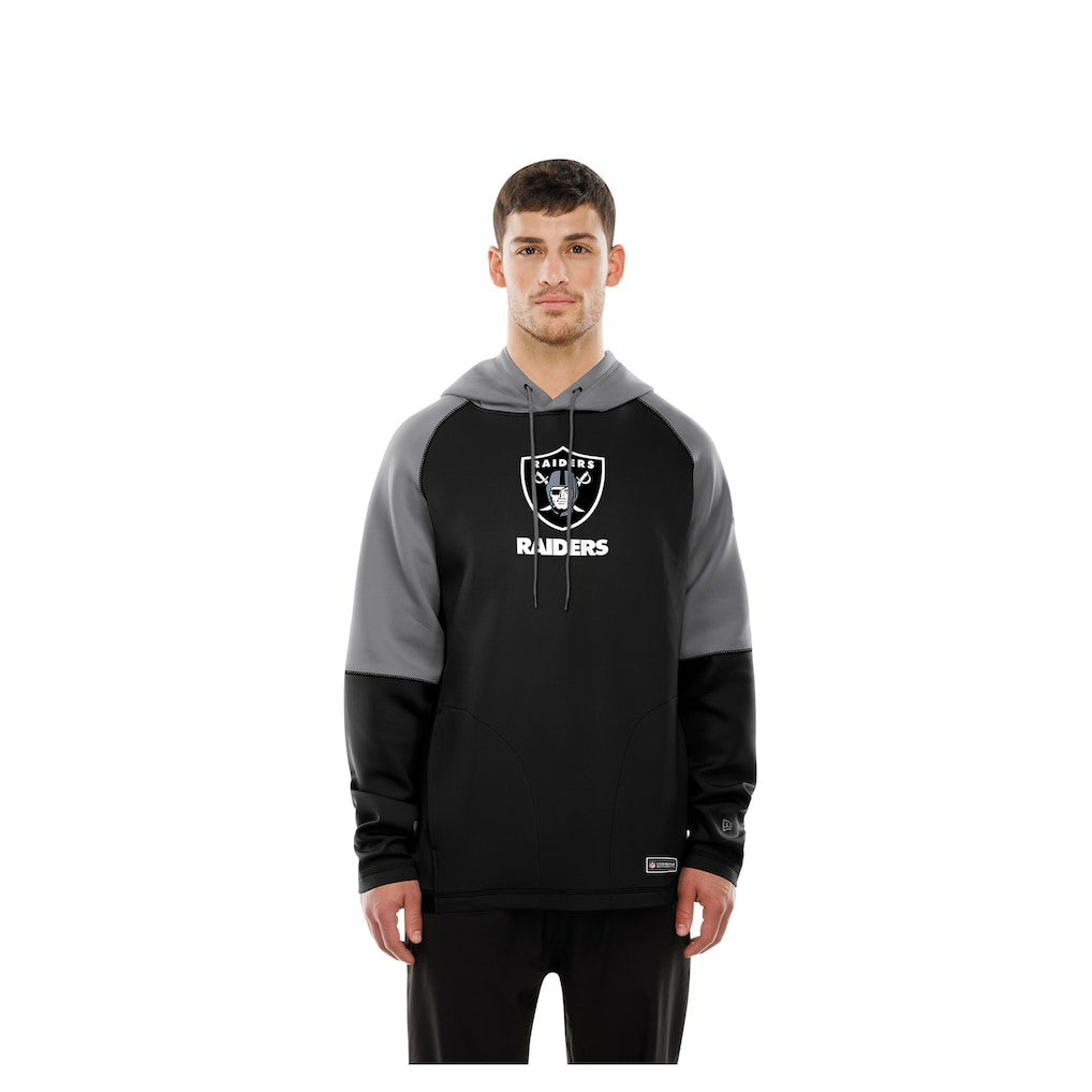 Las Vegas Raiders New Era Combine Authentic Color Block Raglan Pullover Hoodie - Black Hoodies