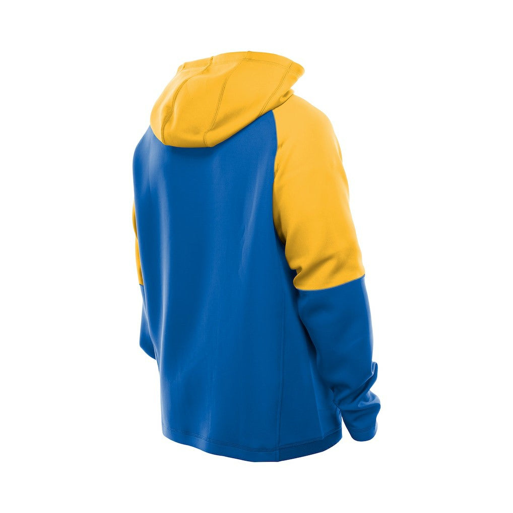 Los Angeles Rams New Era Combine Authentic Color Block Raglan Pullover Hoodie - Royal Hoodies