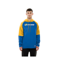 Los Angeles Rams New Era Combine Authentic Color Block Raglan Pullover Hoodie - Royal Hoodies