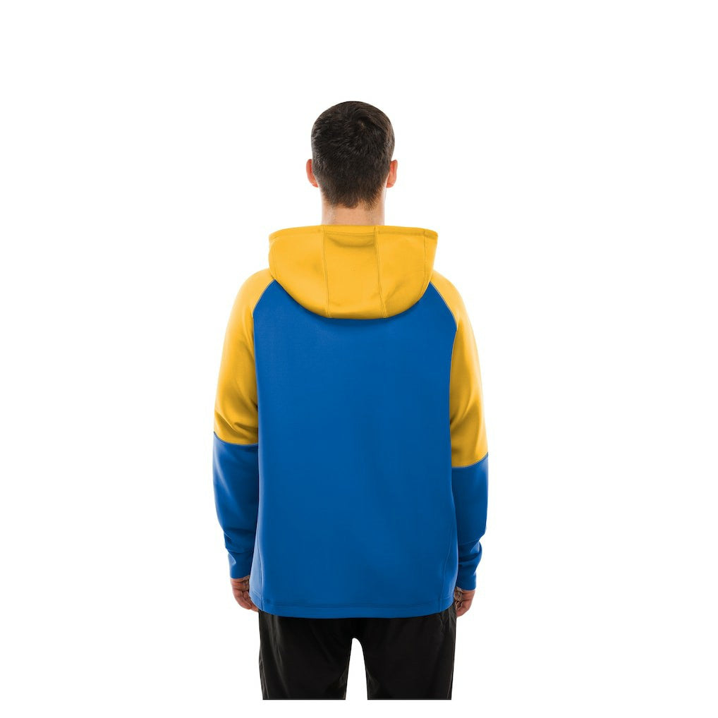 Los Angeles Rams New Era Combine Authentic Color Block Raglan Pullover Hoodie - Royal Hoodies