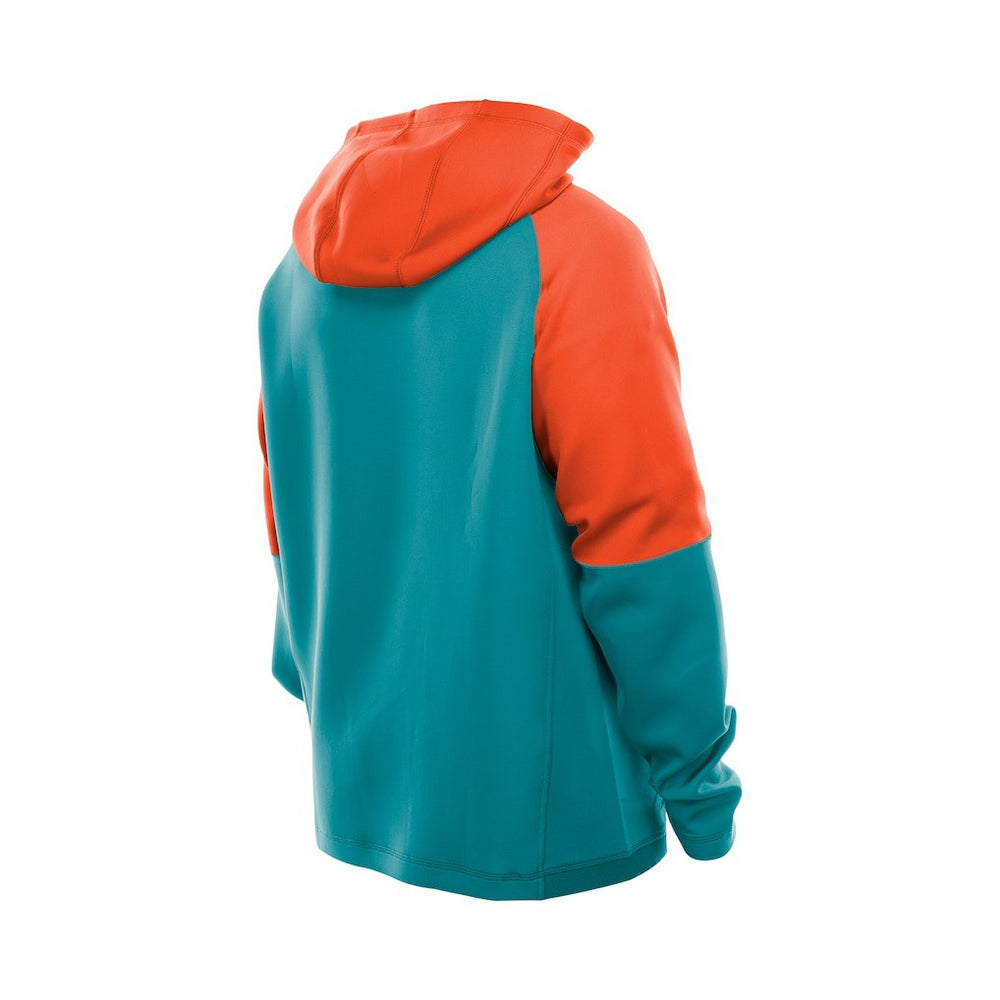Miami Dolphins New Era Combine Authentic Color Block Raglan Pullover Hoodie - Aqua Hoodies