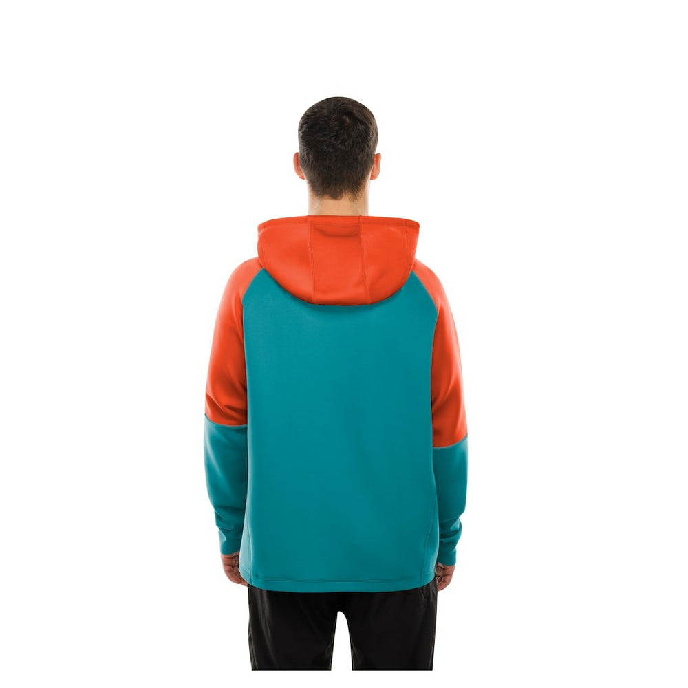 Miami Dolphins New Era Combine Authentic Color Block Raglan Pullover Hoodie - Aqua Hoodies