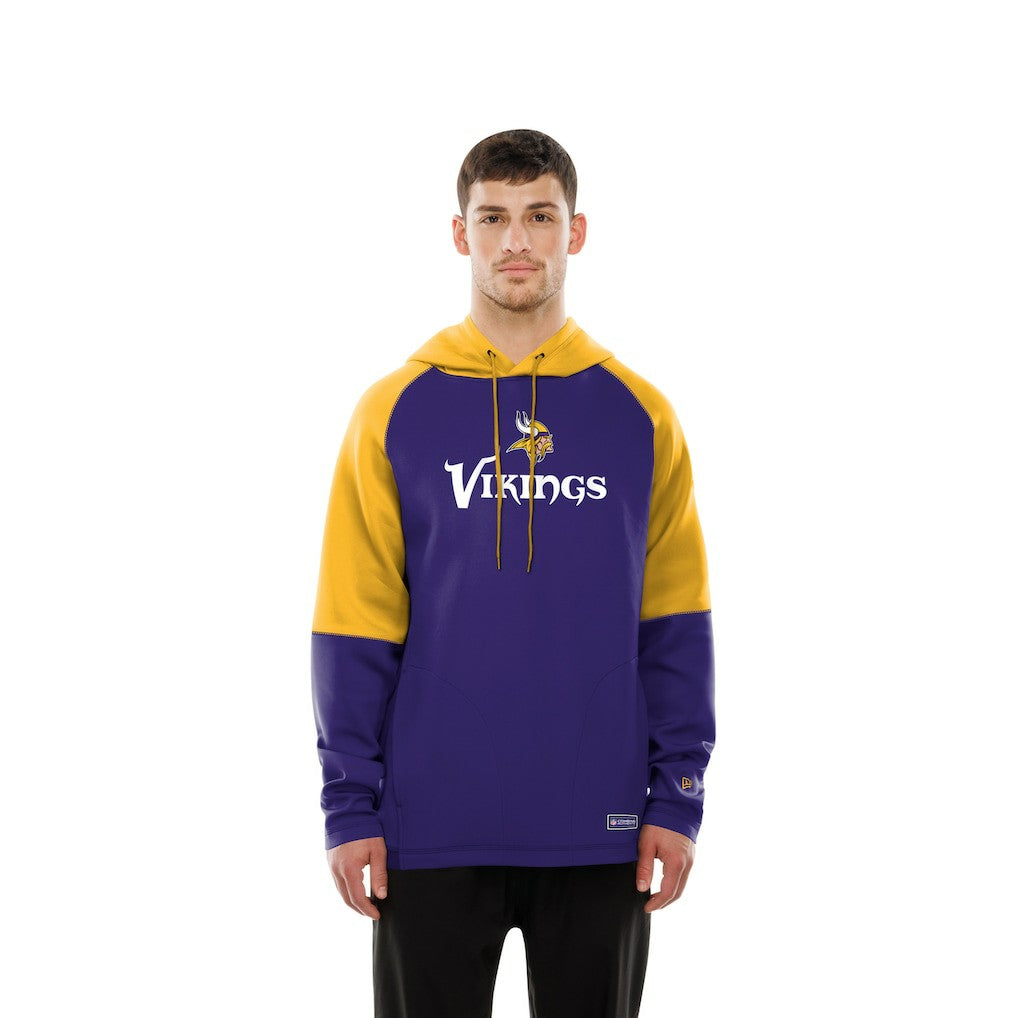 Minnesota Vikings New Era Combine Authentic Color Block Raglan Pullover Hoodie - Purple Hoodies
