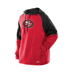 San Francisco 49ers New Era Combine Authentic Color Block Raglan Pullover Hoodie - Scarlet Hoodies