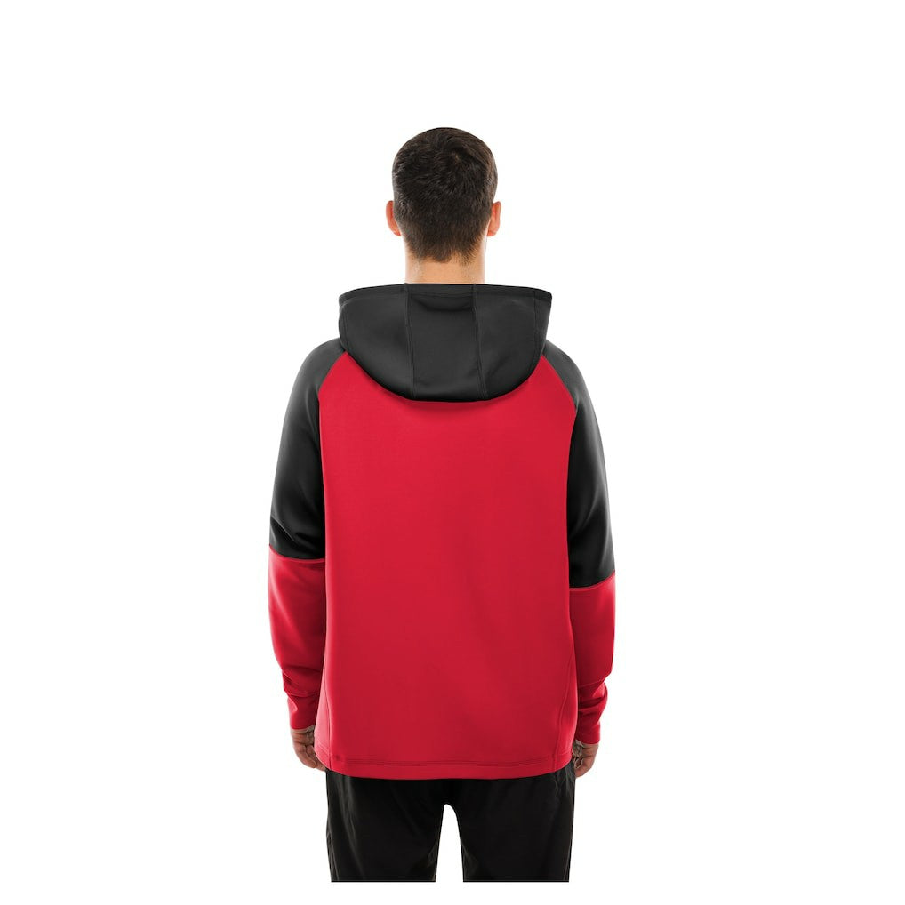 San Francisco 49ers New Era Combine Authentic Color Block Raglan Pullover Hoodie - Scarlet Hoodies