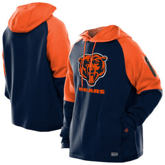 Chicago Bears New Era Combine Authentic Color Block Raglan Pullover Hoodie - Navy Hoodies