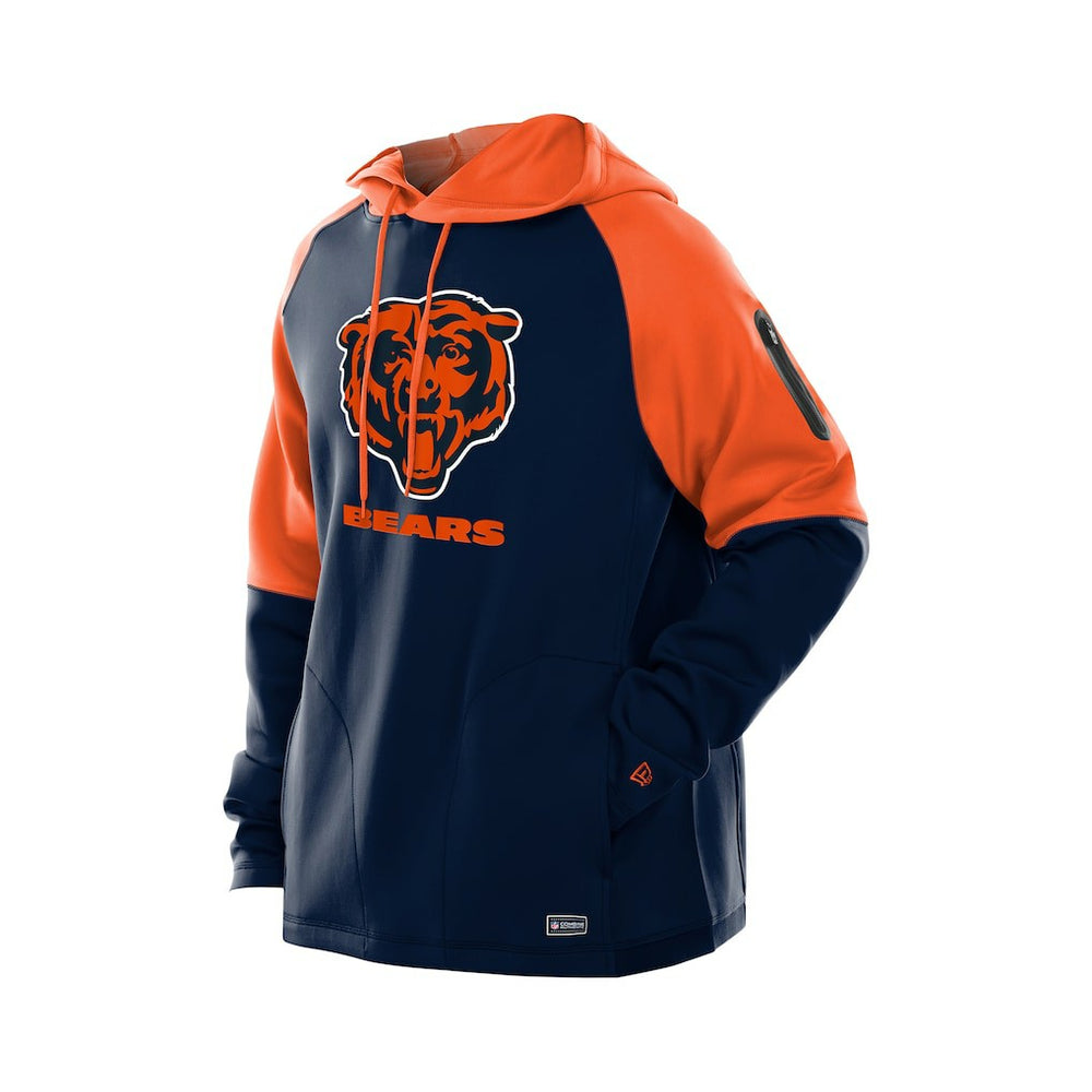 Chicago Bears New Era Combine Authentic Color Block Raglan Pullover Hoodie - Navy Hoodies