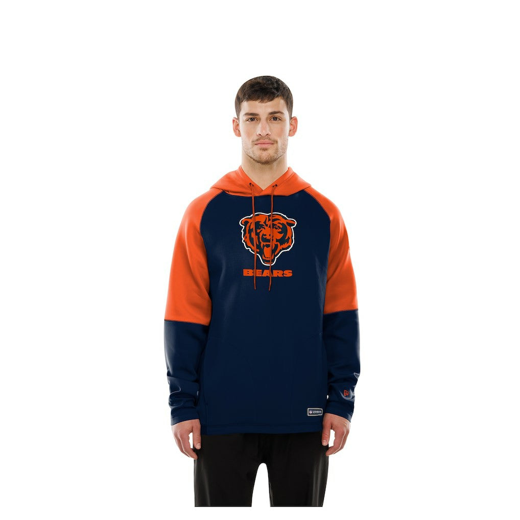 Chicago Bears New Era Combine Authentic Color Block Raglan Pullover Hoodie - Navy Hoodies