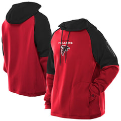 Atlanta Falcons New Era Combine Authentic Color Block Raglan Pullover Hoodie - Red Hoodies