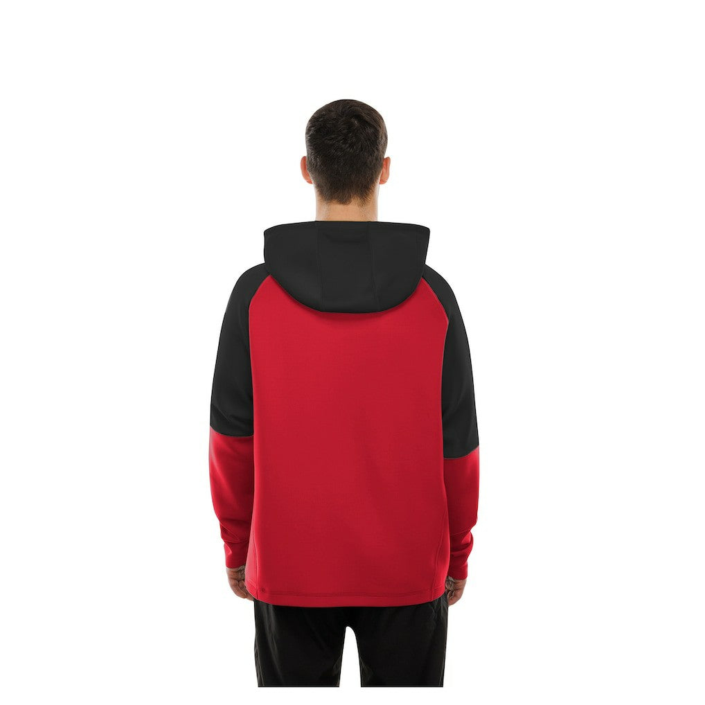Atlanta Falcons New Era Combine Authentic Color Block Raglan Pullover Hoodie - Red Hoodies