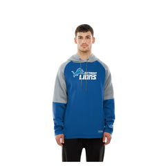Detroit Lions New Era Combine Authentic Color Block Raglan Pullover Hoodie - Blue Hoodies