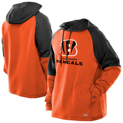 Cincinnati Bengals New Era Combine Authentic Color Block Raglan Pullover Hoodie - Orange Hoodies