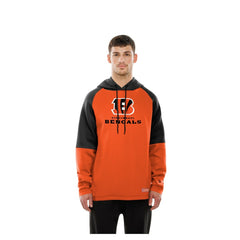 Cincinnati Bengals New Era Combine Authentic Color Block Raglan Pullover Hoodie - Orange Hoodies