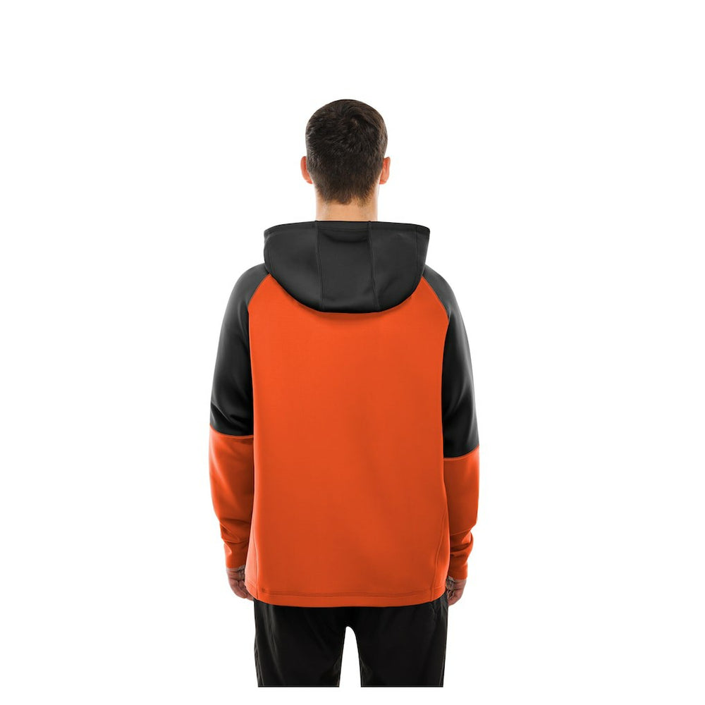 Cincinnati Bengals New Era Combine Authentic Color Block Raglan Pullover Hoodie - Orange Hoodies